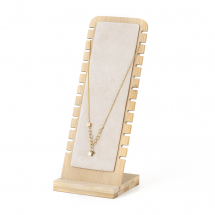 Stojak na Naszyjniki, z Bambusa, do Rękodzieła i Biżuterii, Lniany, 10x25.8cm, 1szt (13WB32281)