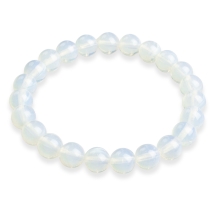 Bransoletka z Syntetycznego Opalitu, Elastyczna, Średnica 5.2cm, Koraliki 8mm, 1szt (13WB32283)