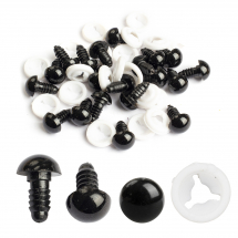 Oczka, Oczy Bezpieczne, do Zabawek i Lalek, Plastikowe, Czarny, 12mm, 20szt (13WB32301)