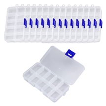 Pojemnik na Koraliki, 10 przegródek, Plastikowy, 13x7x2.3cm, 15szt (13WB32311)