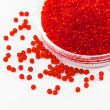 Koraliki 31119/90070 Czeskie Preciosa 10/0, Przezroczysty, Czerwony, Okrągły, 50g (3WB3170)