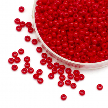 Koraliki 93190 Czeskie Preciosa 10/0, Naturalny Nieprzezroczysty, Czerwony, Okrągły, 50g (3WB3175)