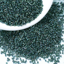 Koraliki Drobne Japońskie MIYUKI Delica DB0276 11/0, Lined Emerald AB, 10g~2000szt (13WB32430)