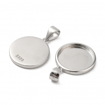 Srebro 925, Oprawa Wisiorka, Rodowana, Okrągła, pod Kaboszon 13mm, 1szt (13WB32369)