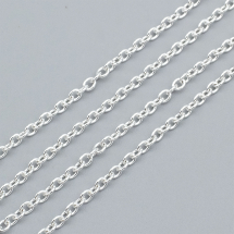 Łańcuch Kotwiczny, Żelazny, Niespawany, do Tworzenia Biżuterii, Kolor: Srebrny, 3x2x0.5mm, 5m (5WB5987)