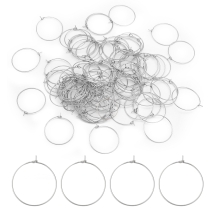 Bigle Koła, Stal Chirurgiczna, Baza do Kolczyka, 29x25x0.7mm, 100szt (13WB32626)