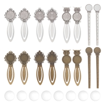 Zestaw Zakładek do Książek z Bazą na Kaboszon 20mm, Stop na biżuterię, Mix, 16zest/set (13WB32675)