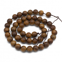 Koraliki Naturalne Drzewo Sandałowe, Okrągłe, Brązowy, 8mm, około 48szt/37cm/sznur (13WB33022)