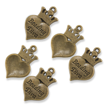Zawieszka Serce Stop Metalowy Bronze 23x16mm 5szt (14WB8801)