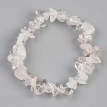 Bransoletka Unisex z Naturalnego Kryształu Górskiego Elastyczna, Kamyczki 2-15mm, 4.5-5cm, 1szt (13WB32773)
