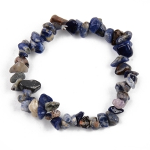 Bransoletka Unisex z Naturalnego Sodalitu, Elastyczna, Kamyczki 2-15mm, 4.5-5cm, 1szt (13WB32774)