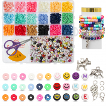 Zestaw Koralików Heishi do Robienia Biżuterii i Bransoletek dla Dzieci, 2580 szt/zestaw (13WB33023)