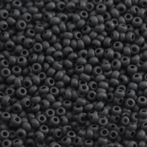Koraliki 23980 Czeskie Preciosa 10/0, Nieprzezroczyste Matowe, Czarne, Okrągłe, 50g (3WB4473)