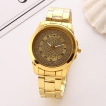 Zegarek Kwarcowy ze Cyrkoniami, Geneva MT Gold, Wodoodporny, 40mm, 1szt (13WB16619)