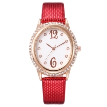 Zegarek Kwarcowy ze Cyrkoniami, Red, 33~37mm, 1szt (13WB23808)