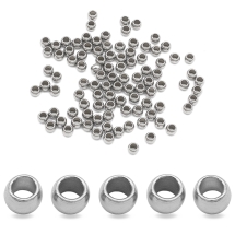 Koraliki Dystansowe, Stal Nierdzewna, Okrągłe, 3x2mm, otwor 1.5mm, 100szt (13WB32471)