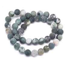 Koraliki Kamień Naturalny Agat Drzewny Matowe Kula, 8mm, 45szt/37.5cm/sznur, (13WB32783)