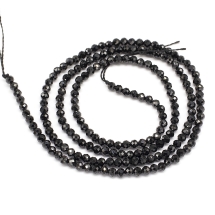 Koraliki Naturalne Czarne Spinelowe Kulki Fasetowane 2mm około 166 szt/36cm/sznur, (13WB32519)