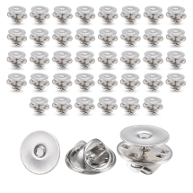 Baza do Odznak i Broszki z Platformą i Zapięciem-Motylek, Mosiężne, Platyna, 8x11.5x6mm, Pin 1mm, 50szt (13WB32475)