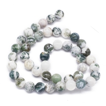 Koraliki Kamień Naturalny Agat Drzewny Kuli, 8mm, 45szt/37cm/sznur, (13WB32782)