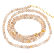 Koraliki Naturalny Kamień Księżycowy Kulki Fasetowane, 2-2.5mm, około 150szt/38cm/sznur, (13WB32529)
