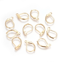 Bigle Baza do Kolczyków, Zapięcie Angielskie, Stal Nierdzewna, Pozłacany 18K, 16x10x1.7mm, Pin 0.8mm, 10szt (13WB32474)