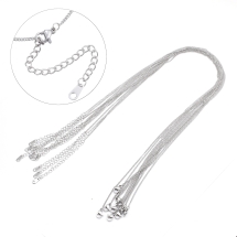Naszyjnik Łańcuch, Stal Nierdzewna, do Rękodzieła i Biżuterii, 41cm, Przedłużka 70x1.5x1mm, 10szt (13WB32477)