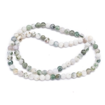 Koraliki Kamień Naturalny Agat Drzewny Kulki, 4mm, 80szt/35cm/sznur (13WB32780)