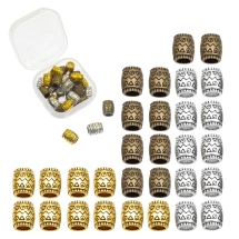 Zestaw 30szt Koraliki Dystansowe Styl Tybetański, Mix, 8x6.5mm, otwor 4mm, 30szt (13WB33160)