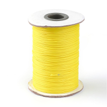 Sznurek Koreański Woskowany Poliester, Kolor: Żółty, 1mm, około 75m/szpula (13WB30464)