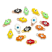 Wisiorek Zawieszka Ręka Hamsa Emaliowana Mix, 12.5x7.5x3mm, Otwór 1mm, 10szt (13WB30391)