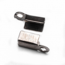 Концевики-Затискачі для Шнура, Залізні, Колір: Збройна Сталь, Розмір: 9х3.5х4мм, Отвір 2мм, (5WB4258)