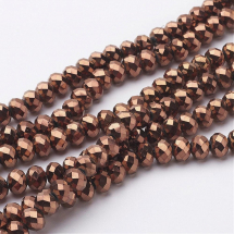 Koraliki Szklane Galwanizacja Fasetowane, 8x6mm 72szt/42cm/sznur (Q5WB1149)