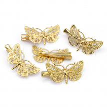 Spinka Mosiądz i Stop Metali 43x25x10mm Kolor: Złoty 5szt (5WB4997)