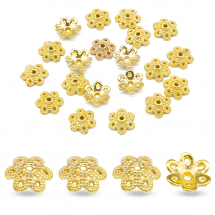 Nakładki na Koraliki Stop Metalowy 9,5x10x3mm Kolor: Złoty 20szt/opakowanie (5WB5011)