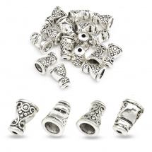 Stożek Nakładki na Koraliki Stop Metalowy 10х7.5mm Kolor: Antyczne Srebro 20szt/opakowanie (5WB5635)