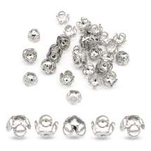 Nakładki na Koraliki Żelazo 8x8x5mm Kolor: Platyna 50szt/opakowanie (5WB5640)