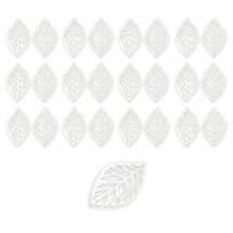Zawieszka Liść Żelazo 23.5x14x0.5mm Otwór 1mm Kolor: Srebrny 25szt (5WB5668)