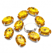 Dżety do Przyszycia w Koszyczku Akryl i Mosiądz 18x13x6mm Kolor: Złoty 10szt (5WB6410)