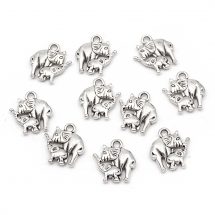 Кулон Слон, Метал, Колір: Античне Срібло, Розмір: 16х15х2.5мм, Отвір 2мм, (5WB6451)