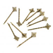 Baza Spinki do Włosów Mosiądz 62x17mm Kolor: Brązowy 10szt (5WB6700)