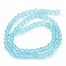 Koraliki Szklane Fasetowany, 4mm 75szt/30cm/sznur (5WB7107)