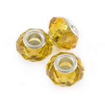 Koraliki Modułowe Charms Szklany Fasetowany, Żółty 14x9mm, 5szt (5WB7250)