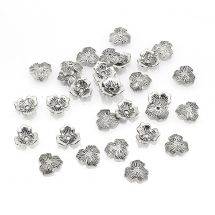 Шапочки для Бусин Металеві, Трикутні, Колір: Античне Срібло, Розмір: 11х2.5мм, Отвір 1.5мм, (Q5WB1206)