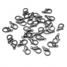 Застібка Карабін-Лобстер, Метал, Колір: Збройна Сталь, Розмір: 16х8мм, Отвір 2мм, (5WB7626)