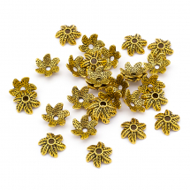 Nakładki na Koraliki Stop Metalowy 11x5mm Kolor: Antyczne Złoto 30szt/opakowanie (5WB7729)