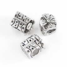 Koraliki Modułowe Charms Stop Metalowy, Antyczne Srebro 11х8х4mm, 5szt (3WB2048)