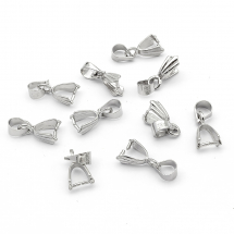 Krawatka Uchwyt do Wisiorków Żelazo 10.67x5.93x3.04mm Otwór 4.13mm Szpilka 0.84mm Kolor: Platyna 10szt (Q6WB189)