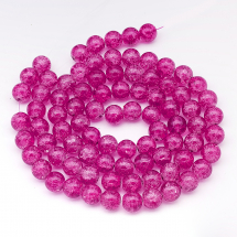 Koraliki Szklane Crackle 10mm 80szt/80cm/sznur (3WB2548)