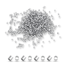 Koraliki Zaciskowe Stopery, Mosiądz, 1.5x2mm, Kolor: Platynowy, około 475szt/5g (3WB2565)